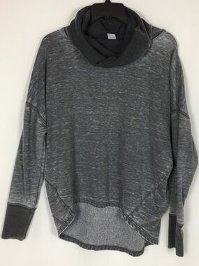 Te Verde gray cotton blend long sleeve cowl neck sweater top